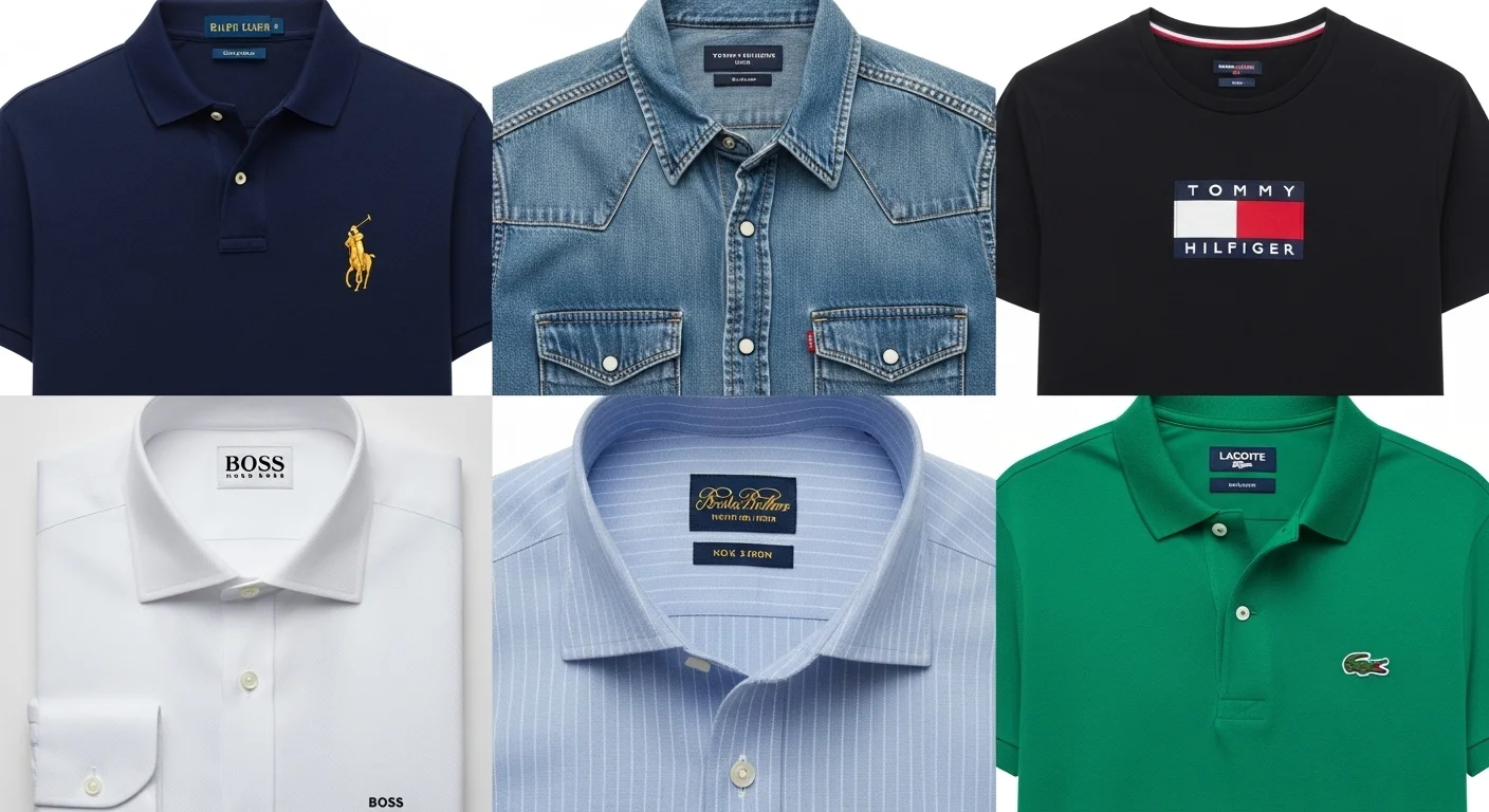 Collage of premium shirt brands