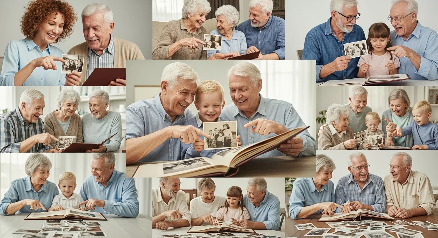 Collage of restored family photos