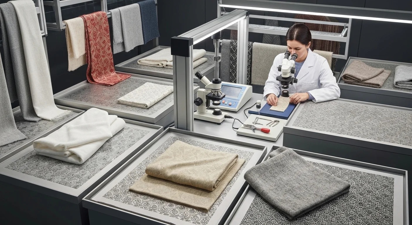 Premium fabric samples and quality testing