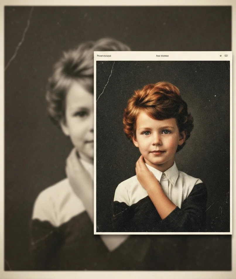 Restored Photo Hover to see the transformation