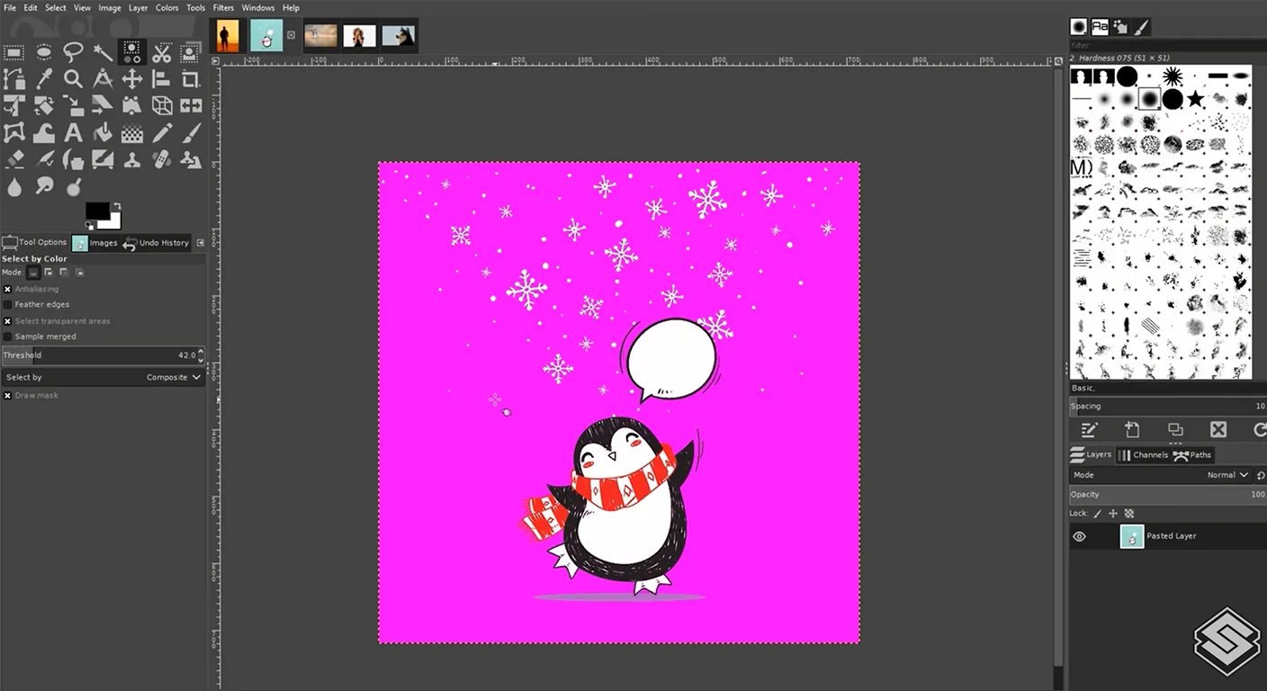 Using the Free Select Tool (Lasso Tool)