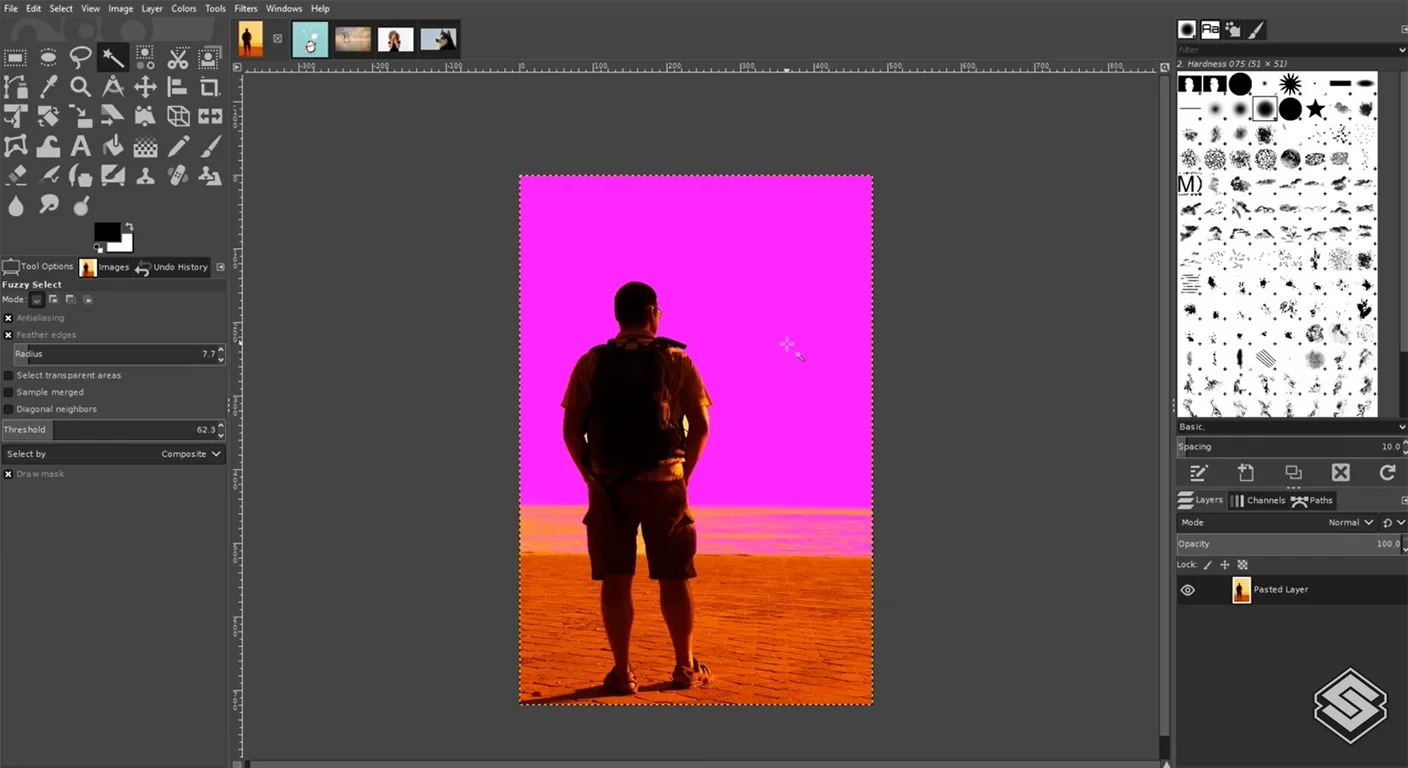 Using the Fuzzy Select Tool
