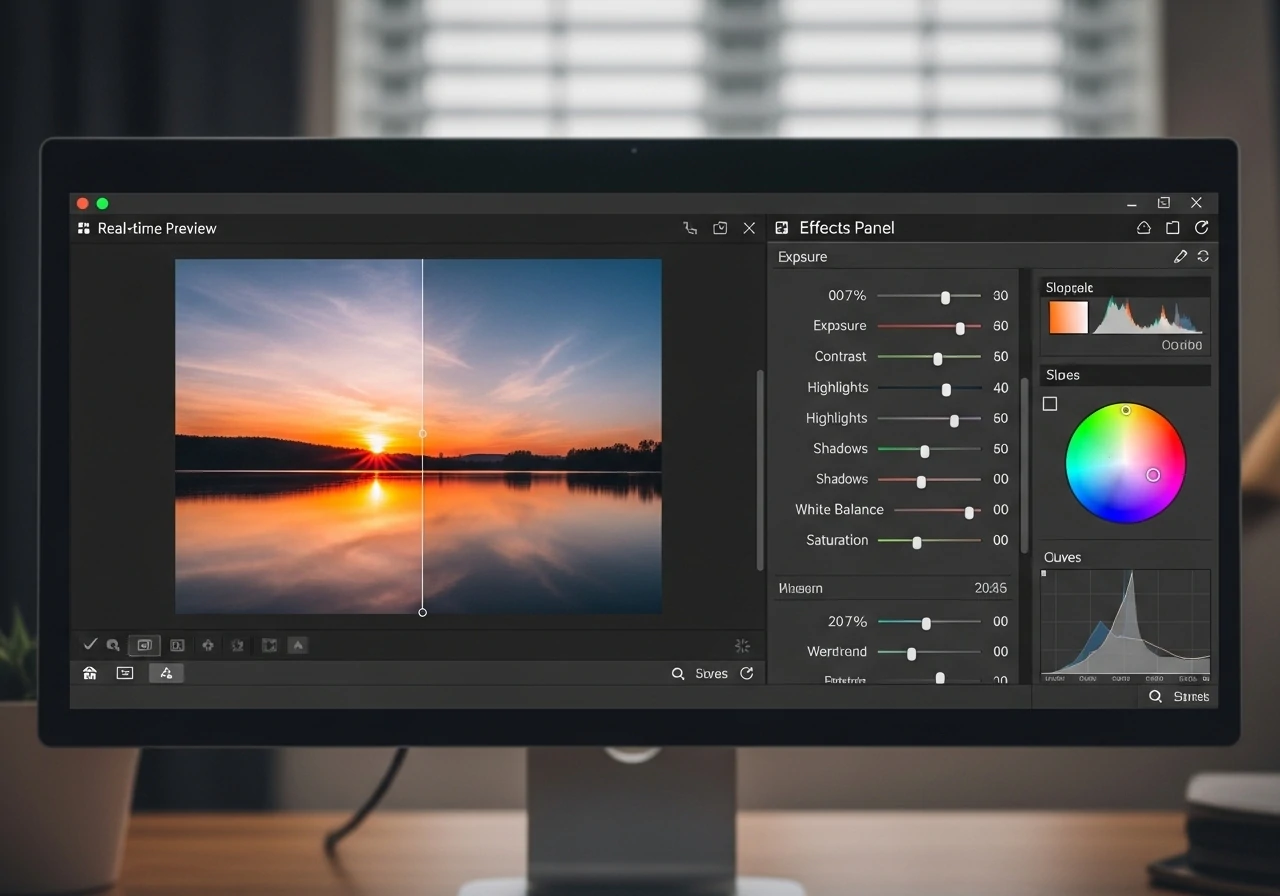 Effects panel showing color correction tools