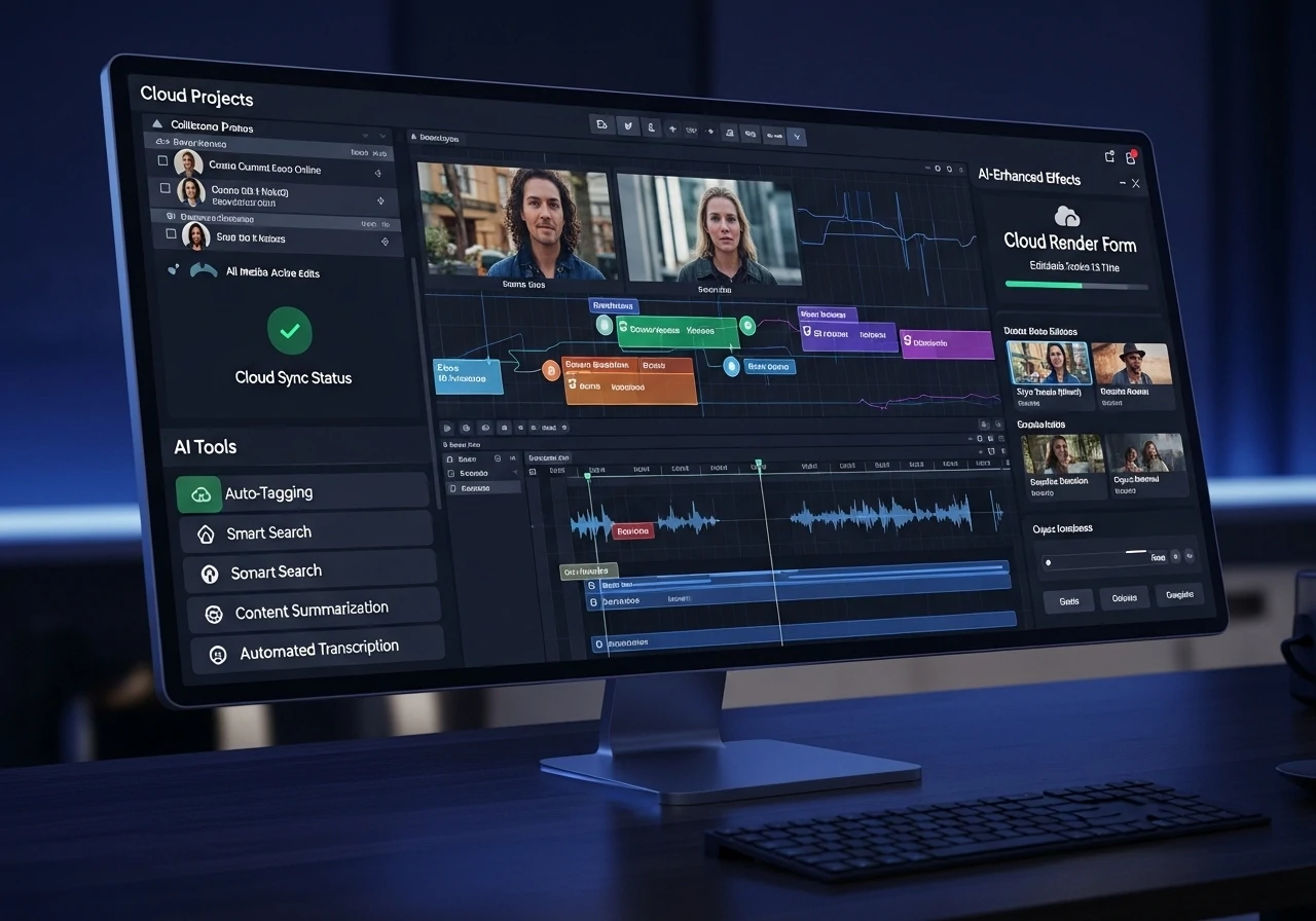 Futuristic interface mockup showing AI