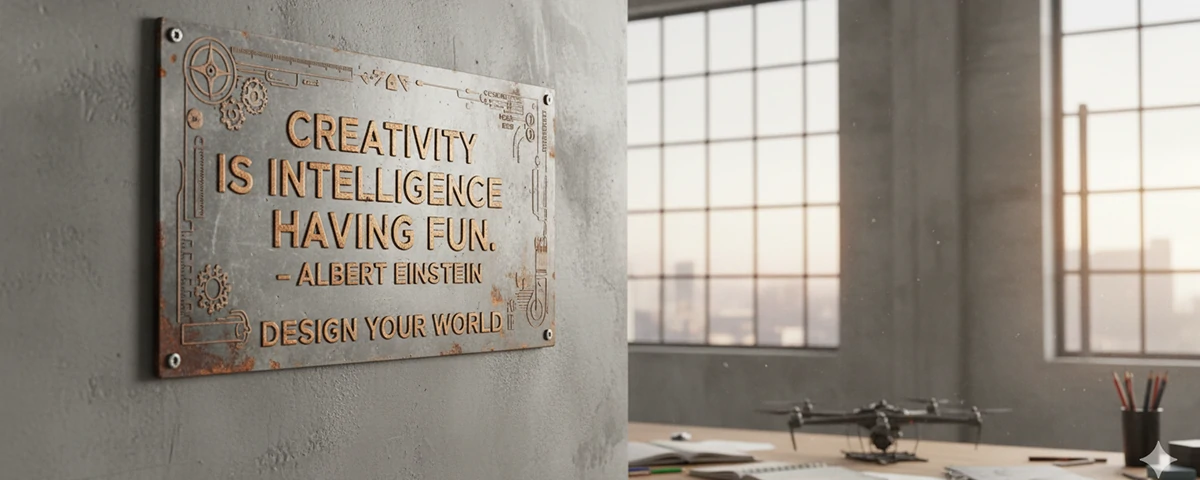 A motivational quote about creativity in design