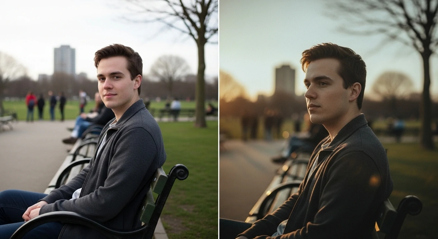 Comparison of standard vs cinematic photography styles