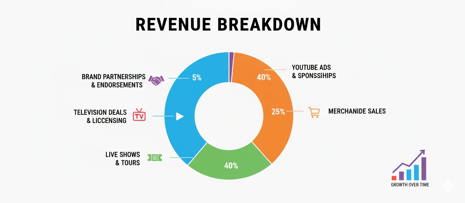 Dude Perfect Revenue Breakdown Chart