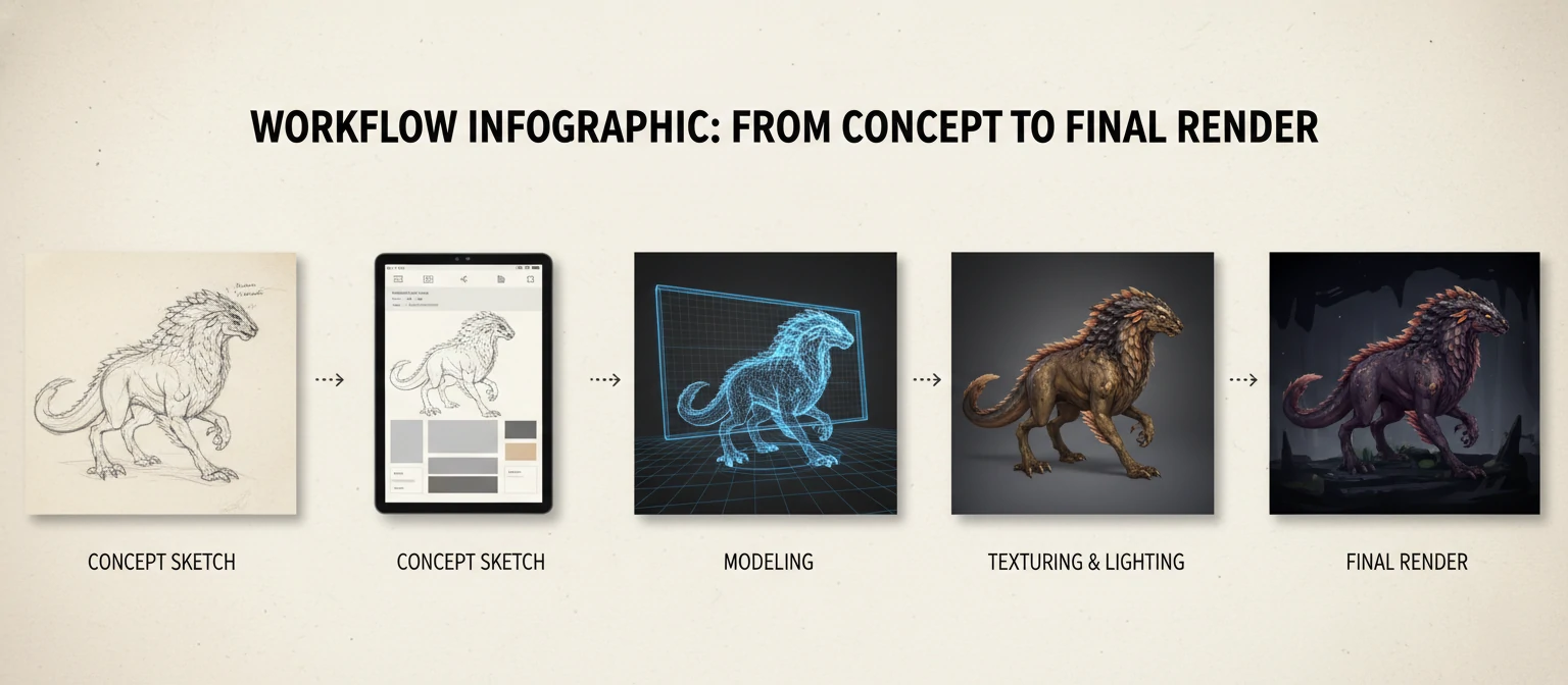 From concept sketch to final render