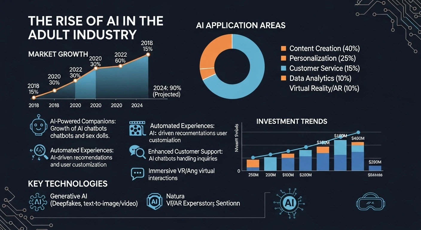 Infographic on the growth of AI in the adult industry
