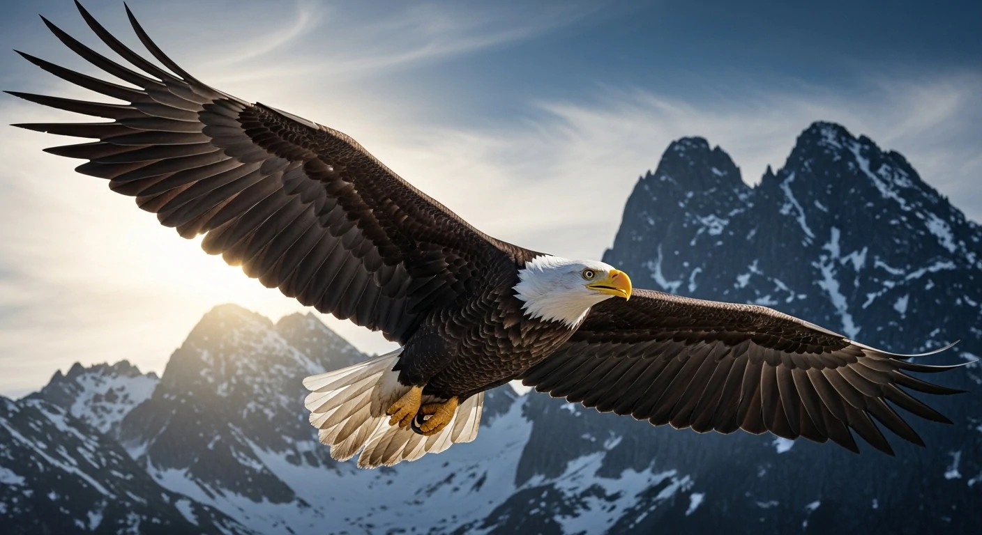 Majestic eagle in flight with sharp detail
