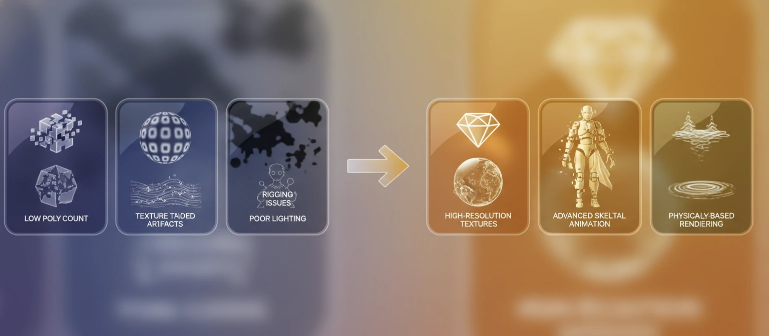 Problem-solution infographic showing common rendering challenges