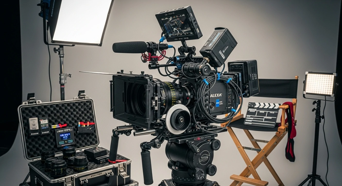 Professional camera gear setup for cinematic photography