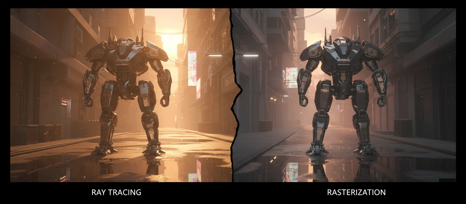Ray tracing vs. Rasterization examples