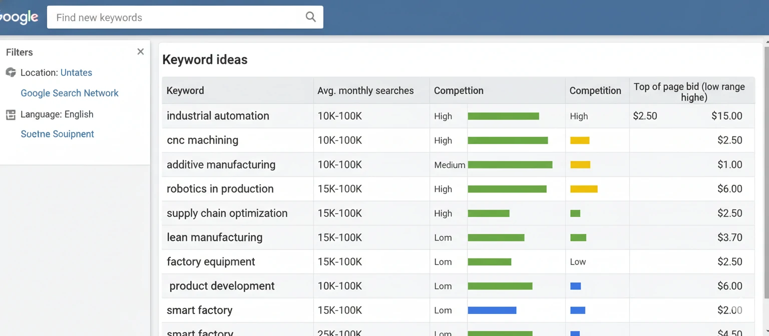 Screenshot of Google Keyword Planner