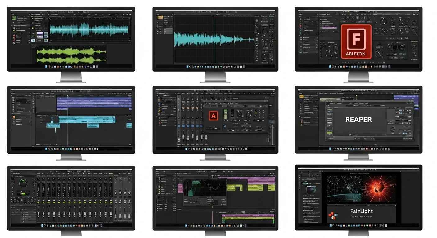 Screenshots of each software interface