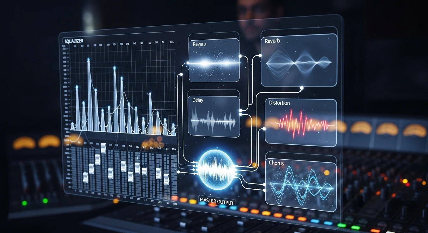 Visual representation of audio equalization and effects