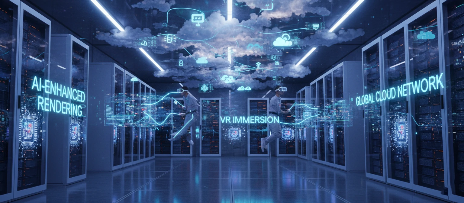 Futuristic visualization showing emerging technologies like AI-enhanced rendering