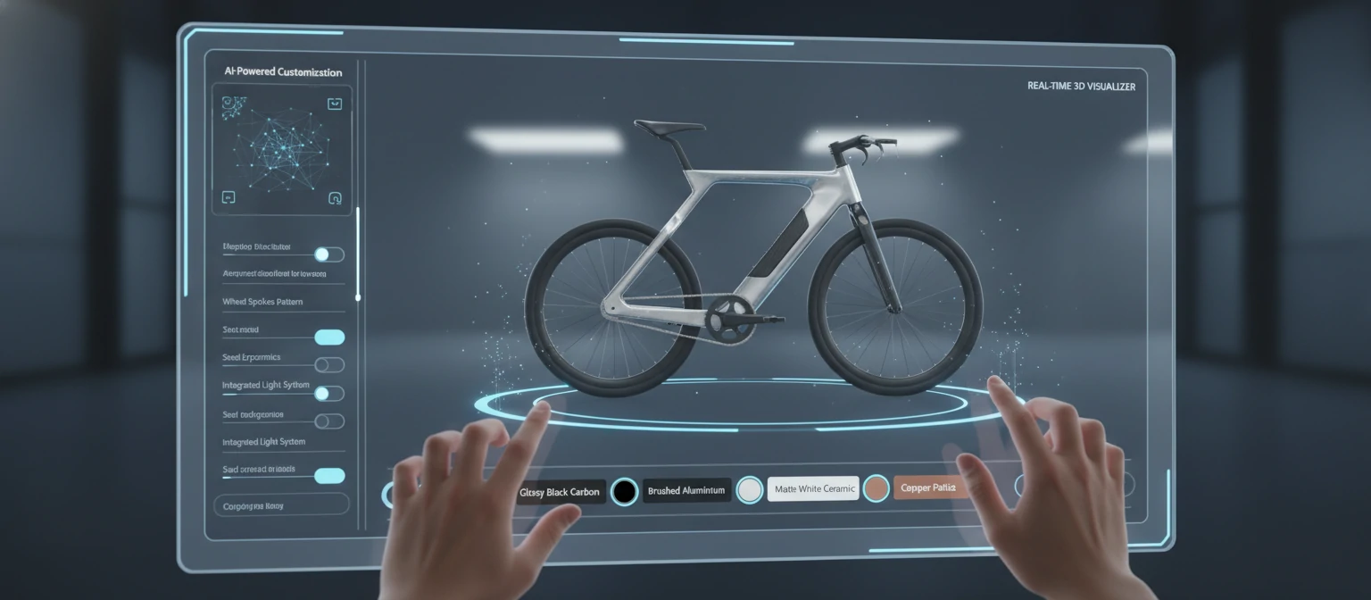 Product configurator interface showing real-time 3D rendering