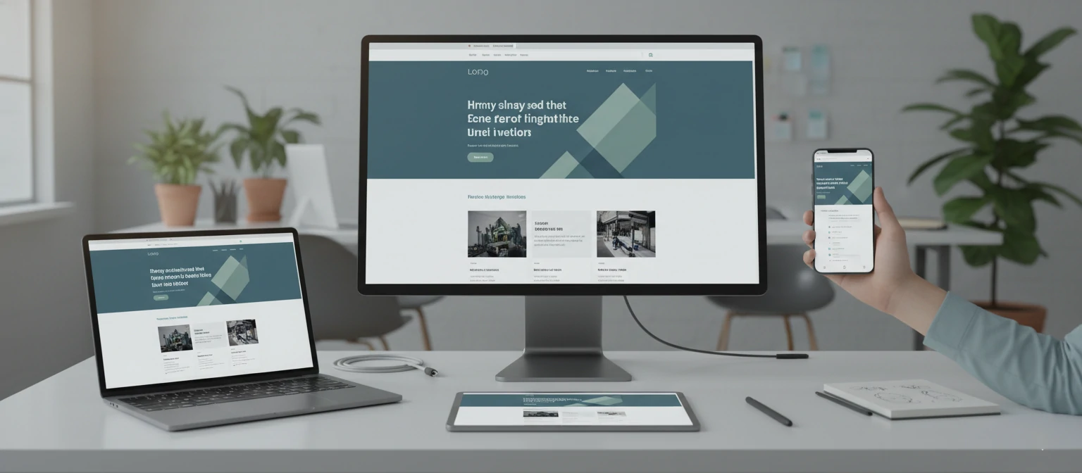 Professional website layouts on multiple devices