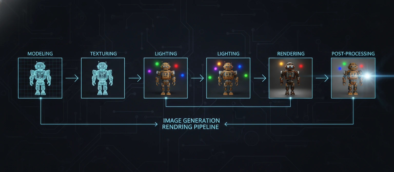 Technical diagram showing the rendering pipeline
