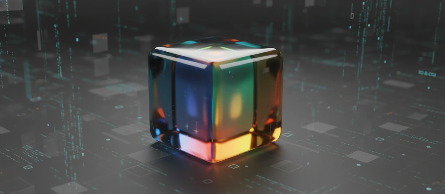 3D Glossy Cube for 3D & CGI