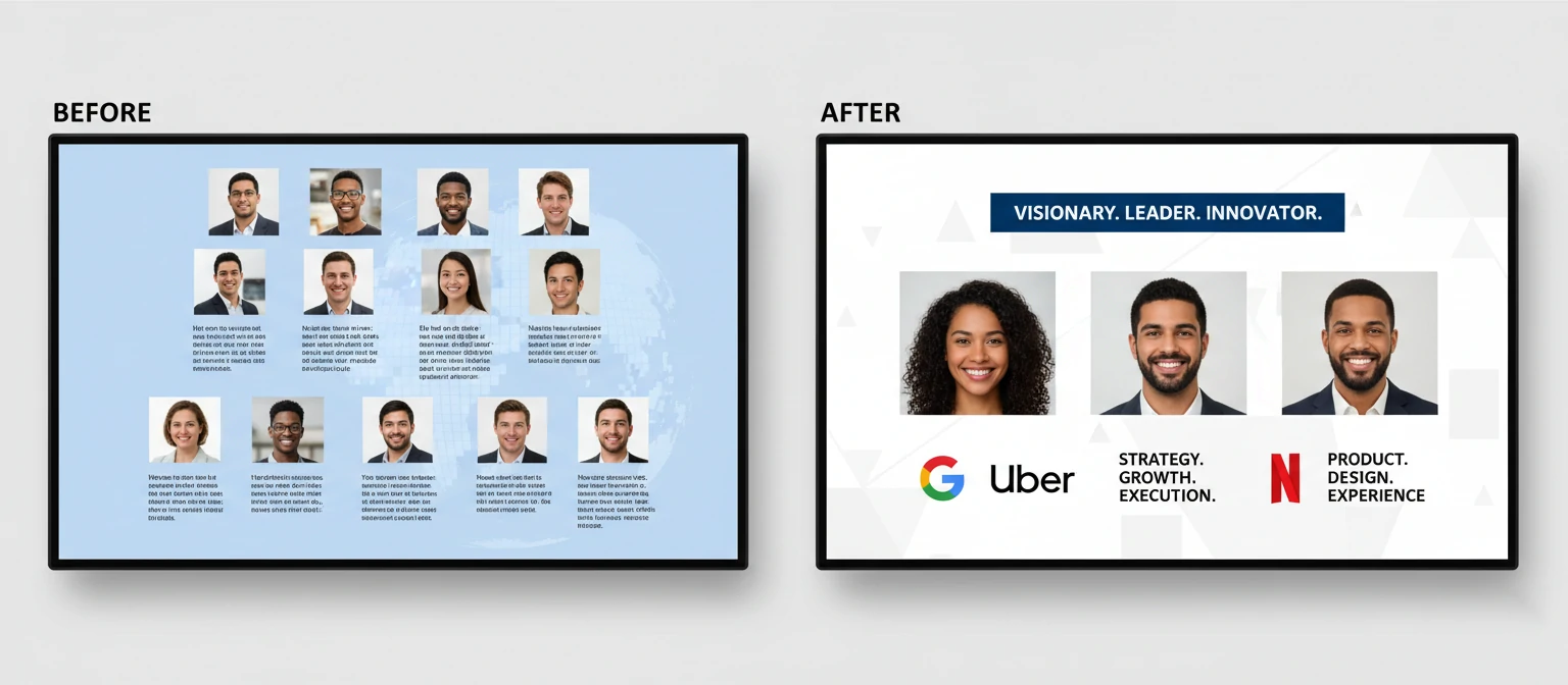A Before and After of a Team Slide