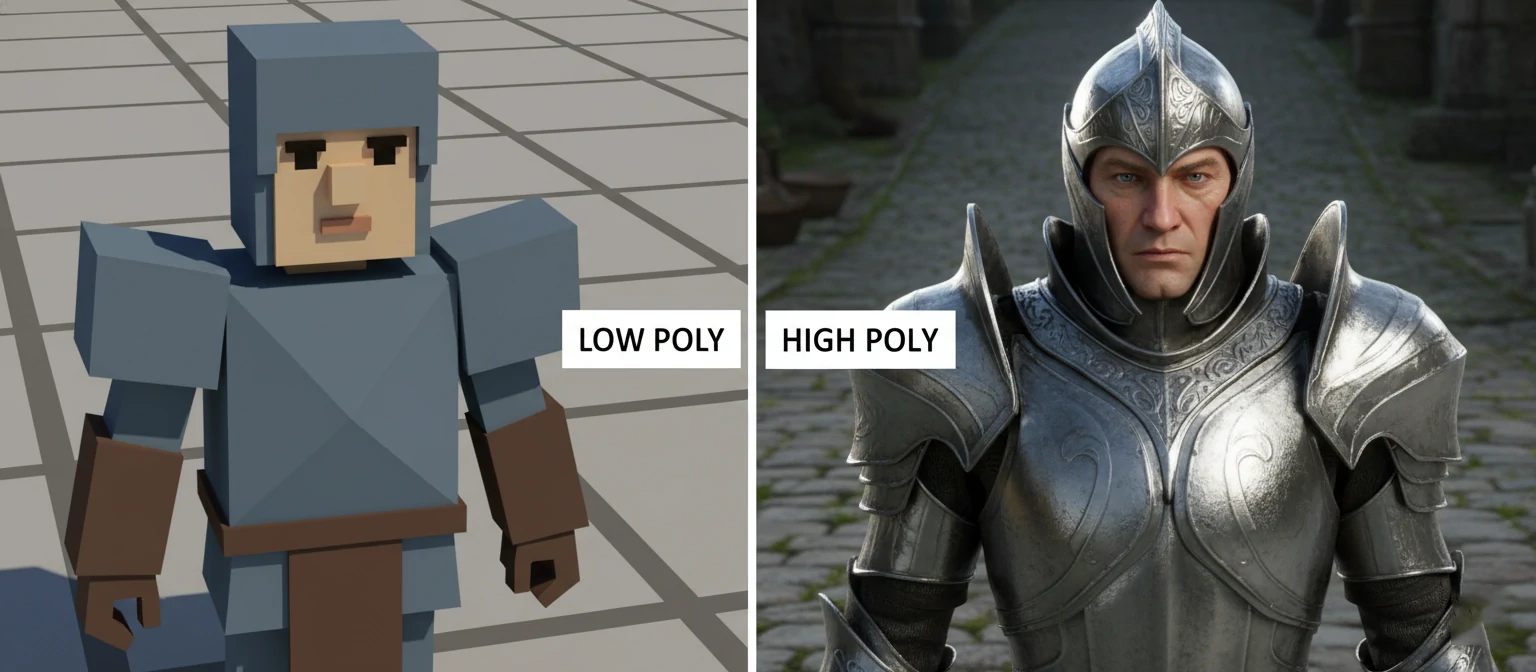 A Low Poly video game character