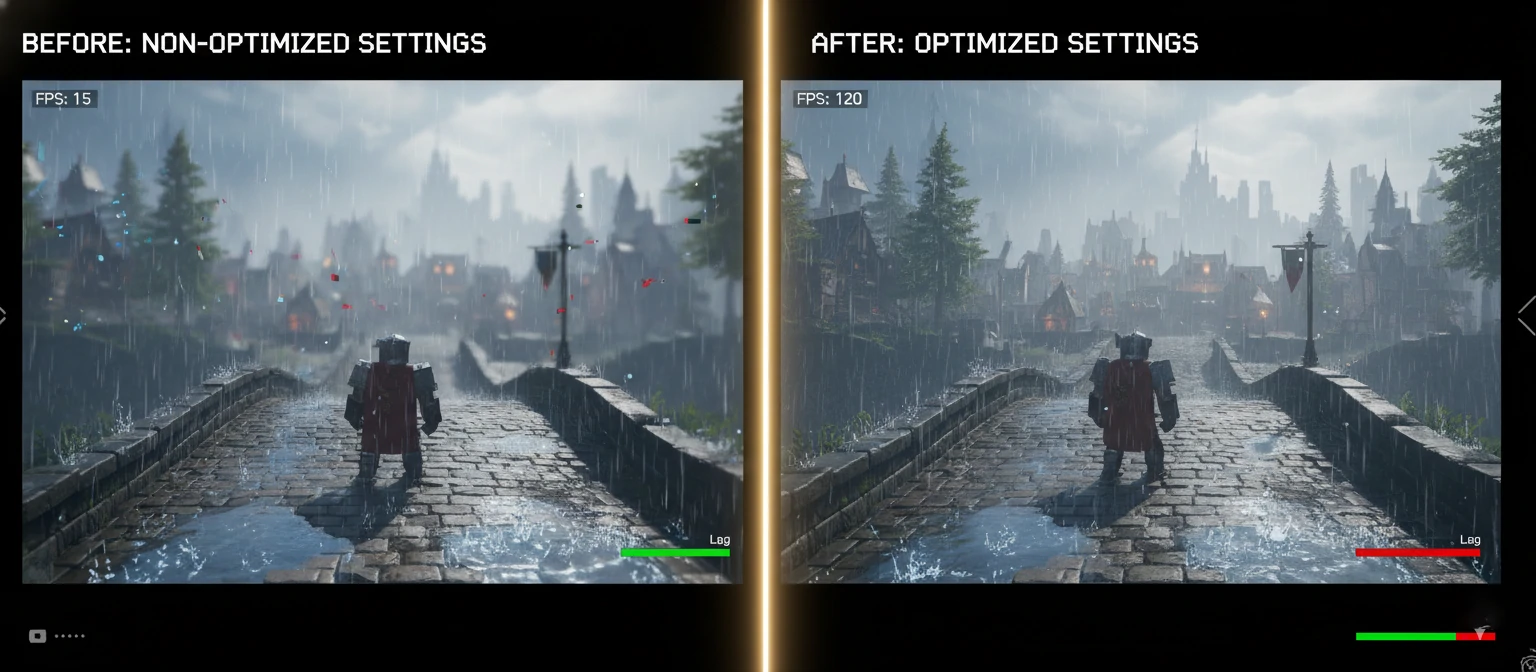 Before-after comparison of optimized vs. non-optimized settings
