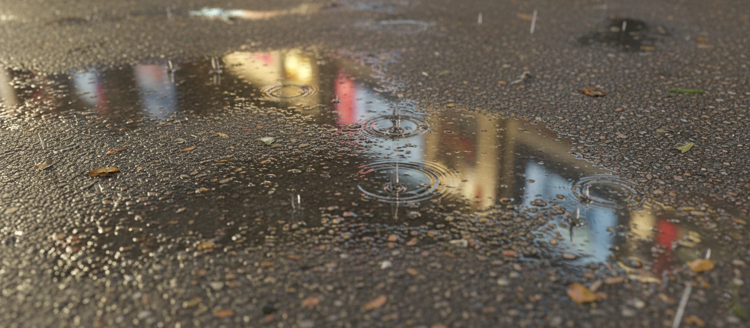 Close-up of a Wet Road