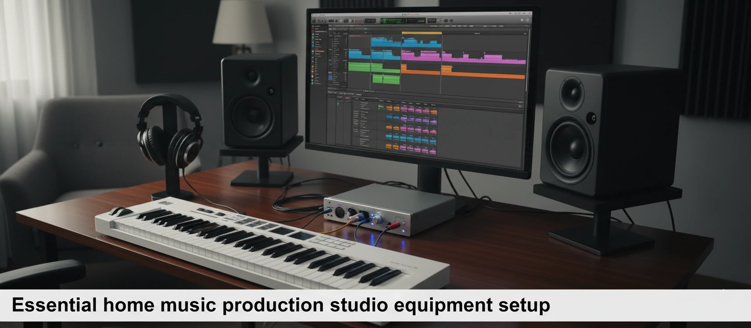 Essential home music production studio equipment setup
