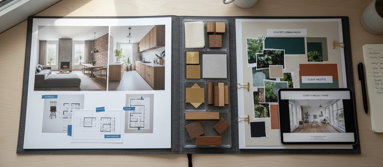 Organized project folder showing reference images, CAD files, material samples