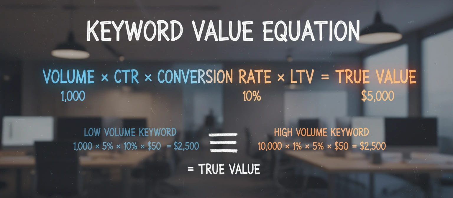 A Keyword Value equation graphic