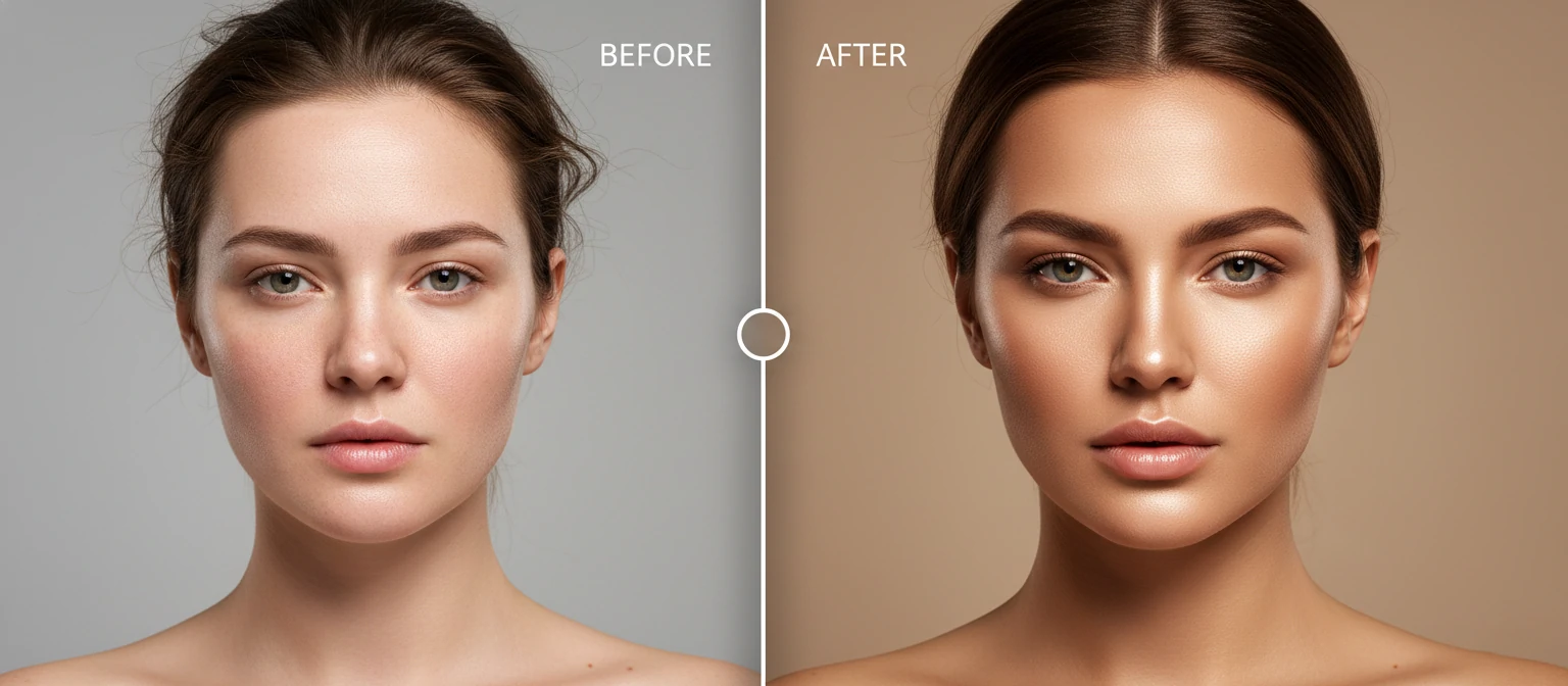 A classic Before and After slider interactive graphic