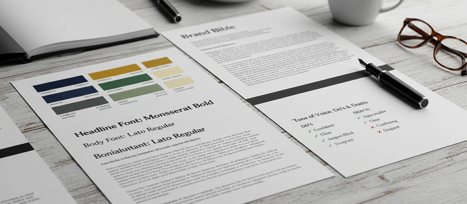 A collage of a Brand Bible