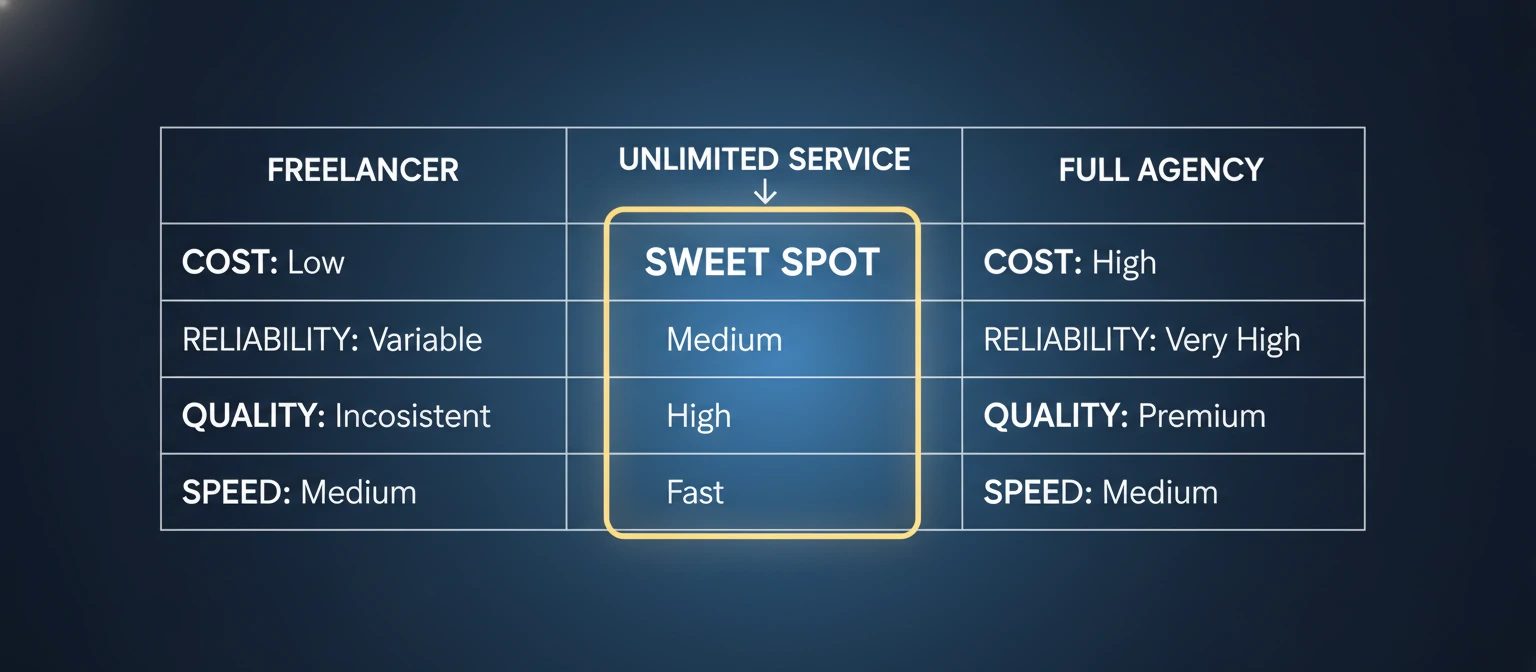 A comparison table graphic
