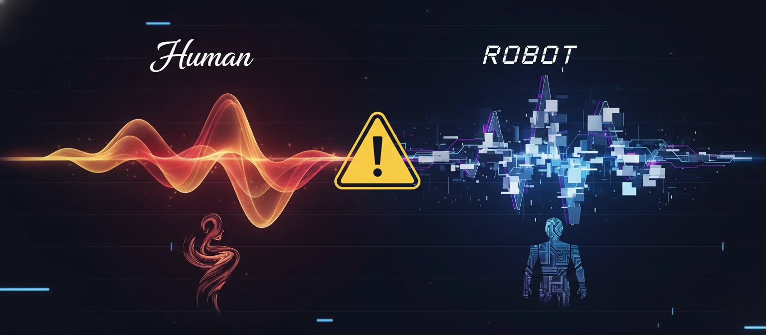 A conceptual illustration of a Robot vs Human waveform