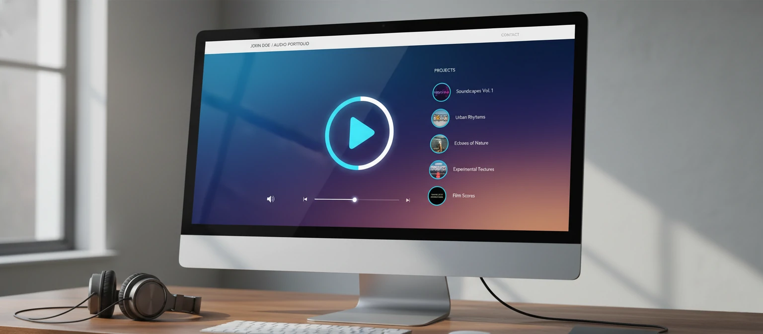 A mockup of a portfolio website