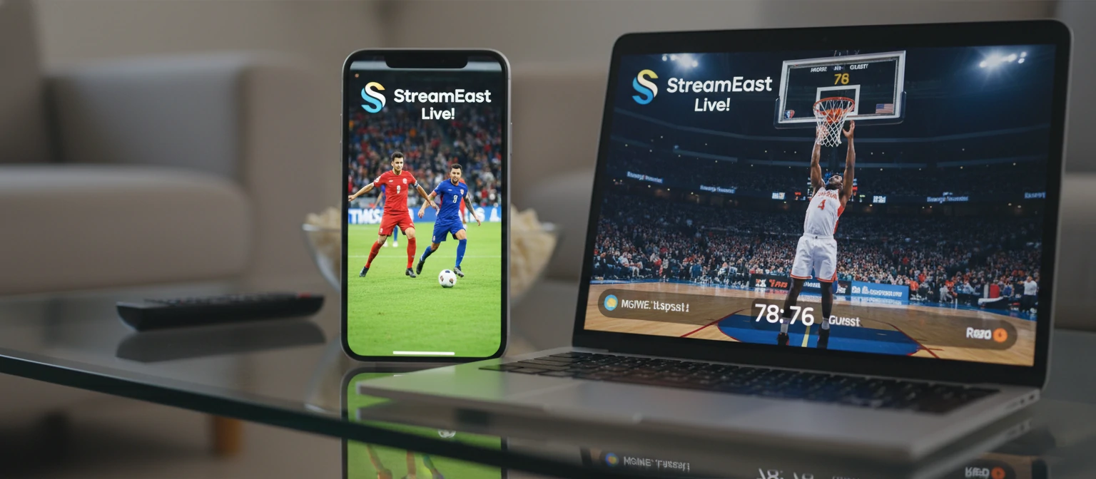 A vibrant screen showing live sports on your phone and laptop