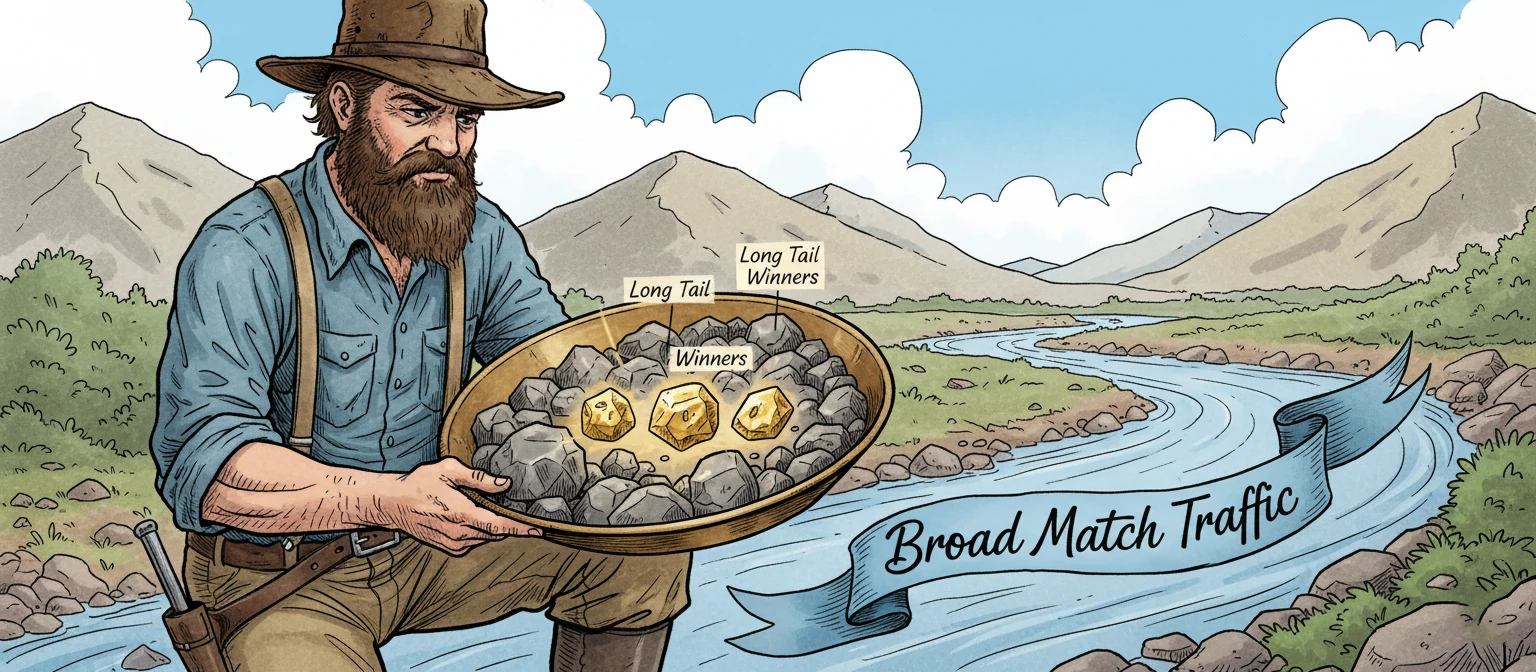 An illustration of a gold panning expert