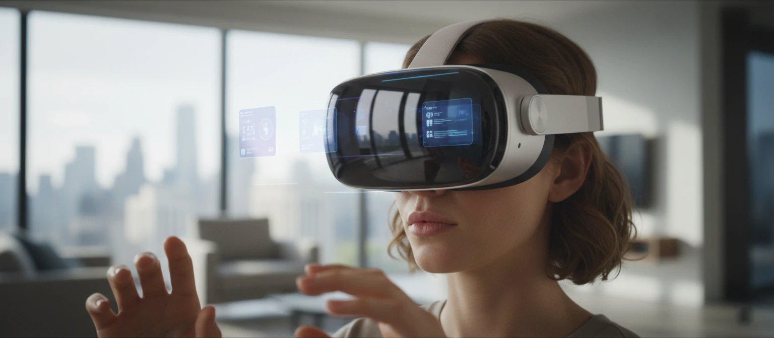 Apple Vision Pro headset on a user