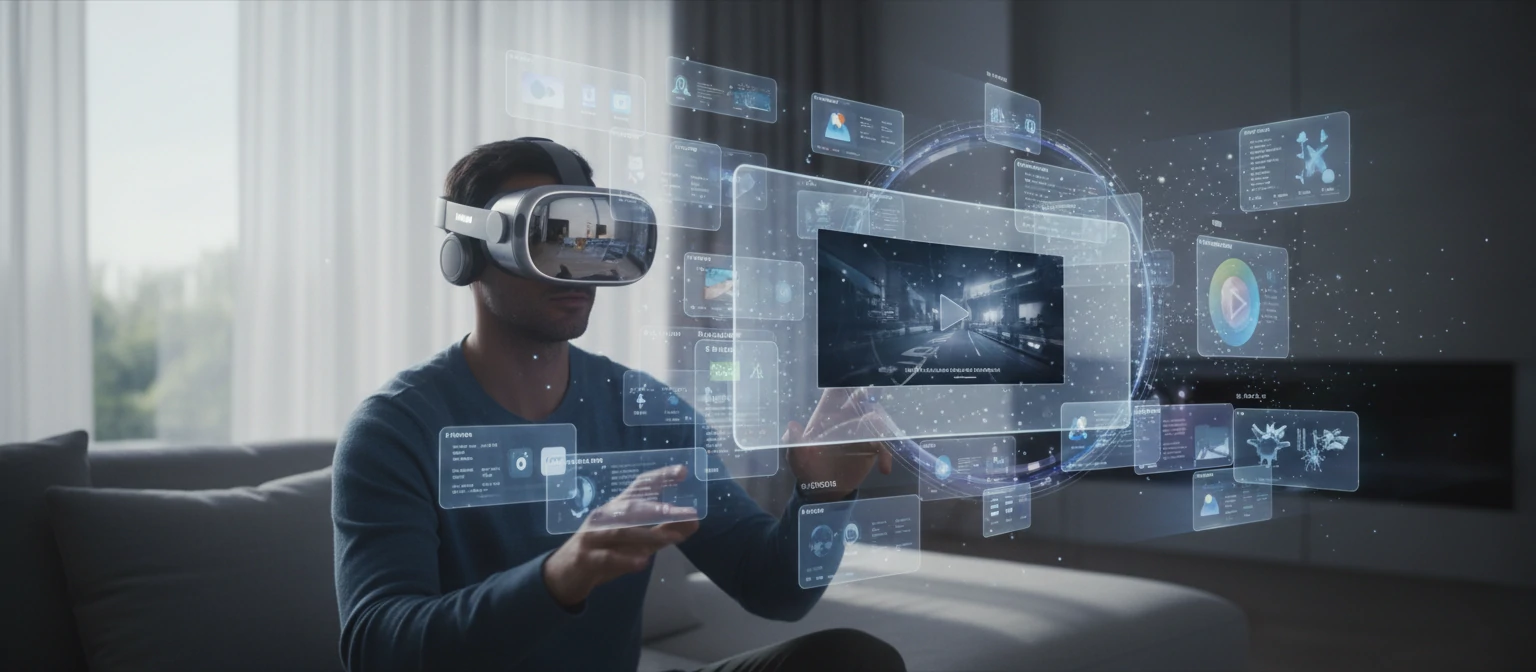 Apple Vision Pro with app ecosystem visualization