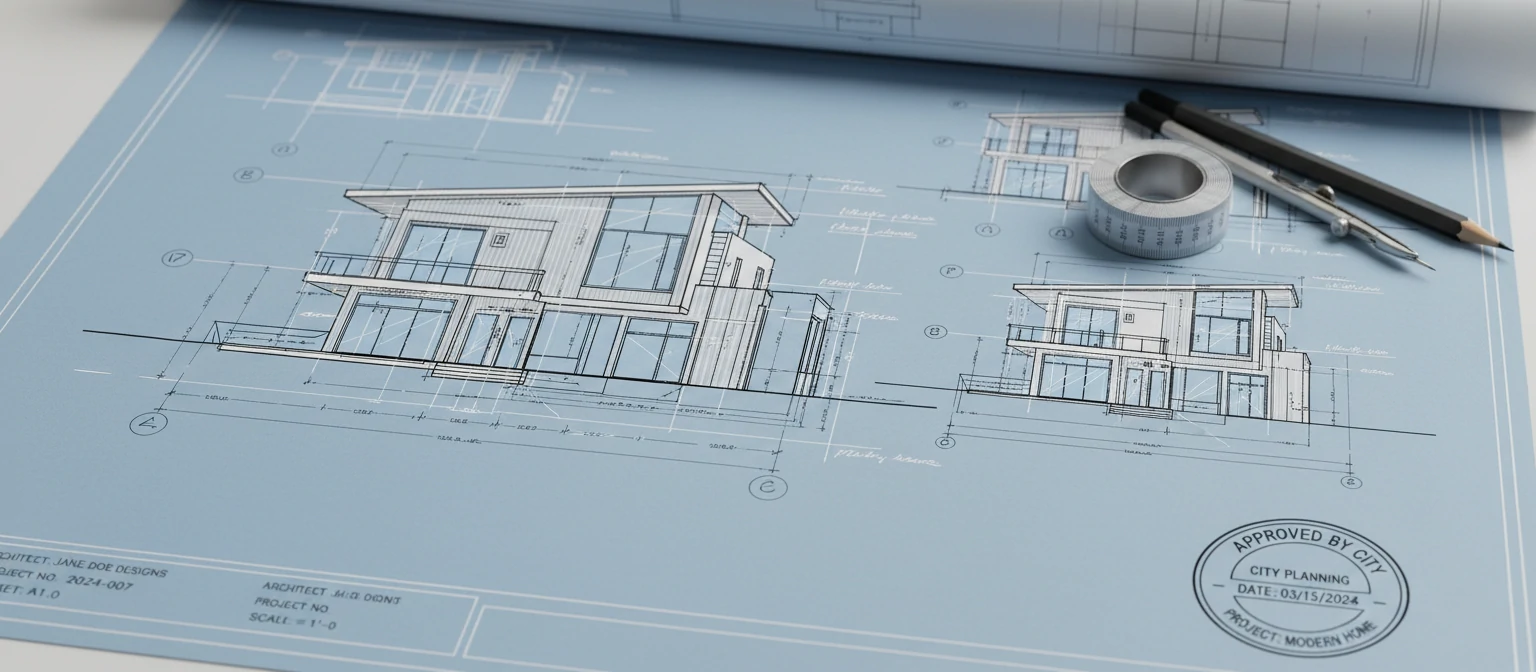 Architectural blueprint drawing