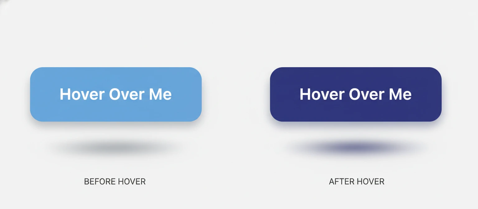 Before and after hover effect on a button
