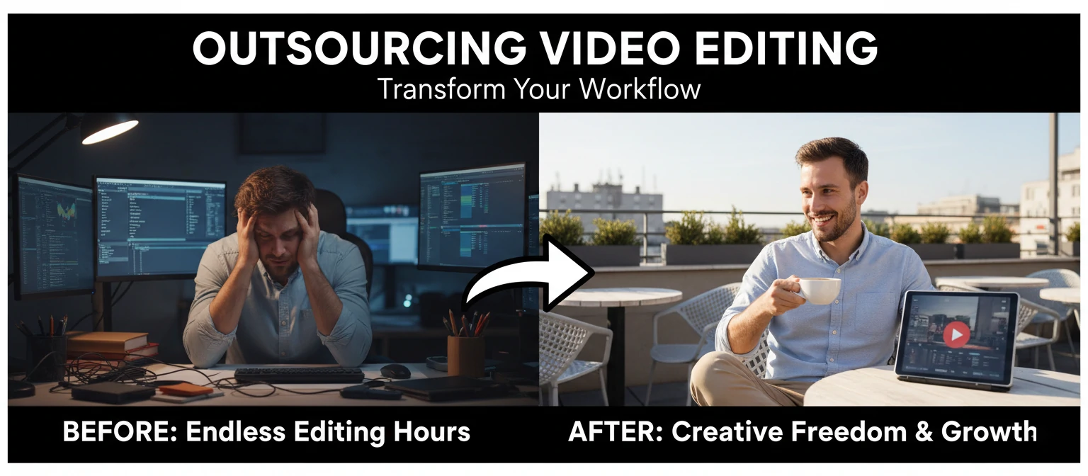 Before and after outsourcing video editing