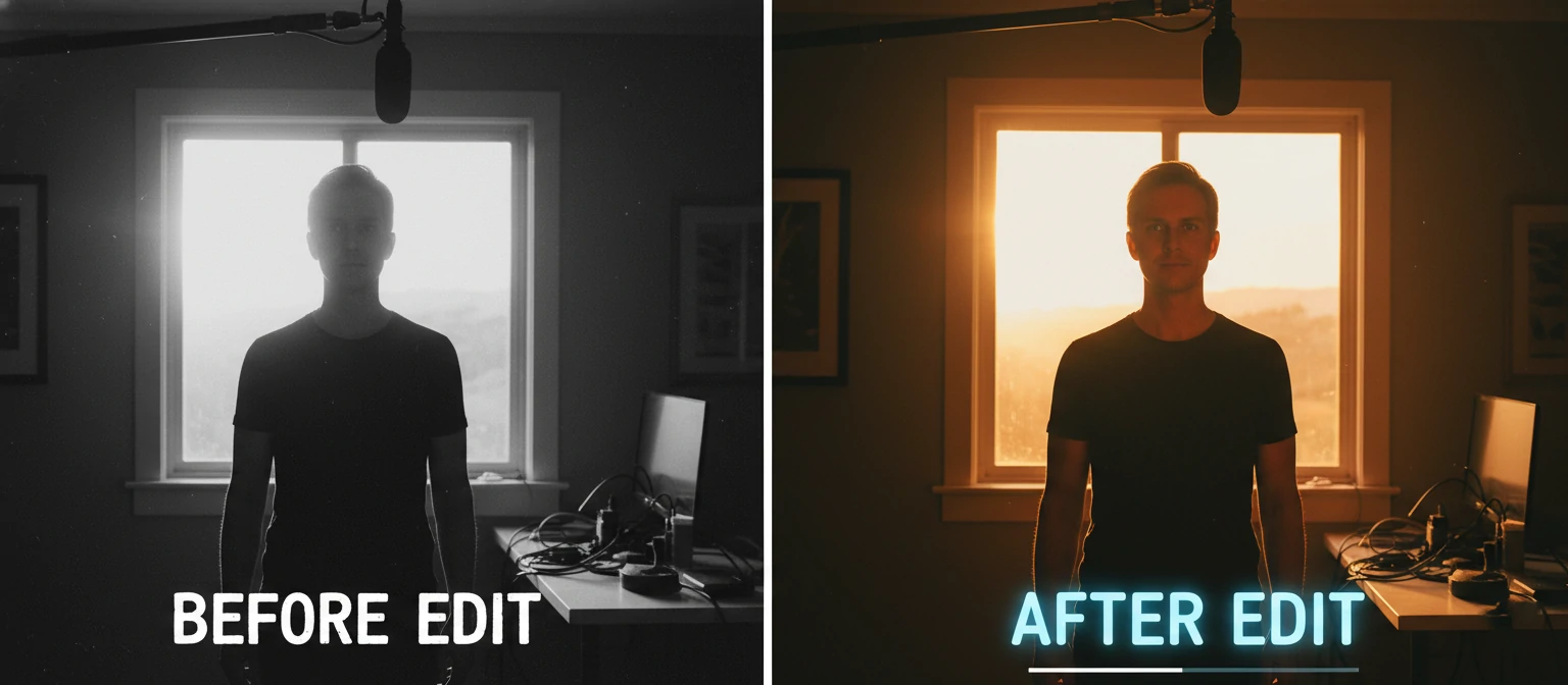 Before and after video editing2
