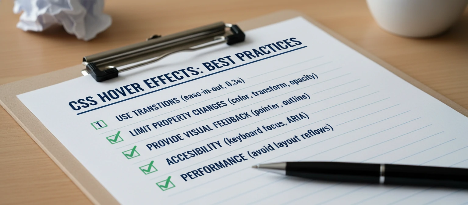 Best practices checklist for implementing hover effects