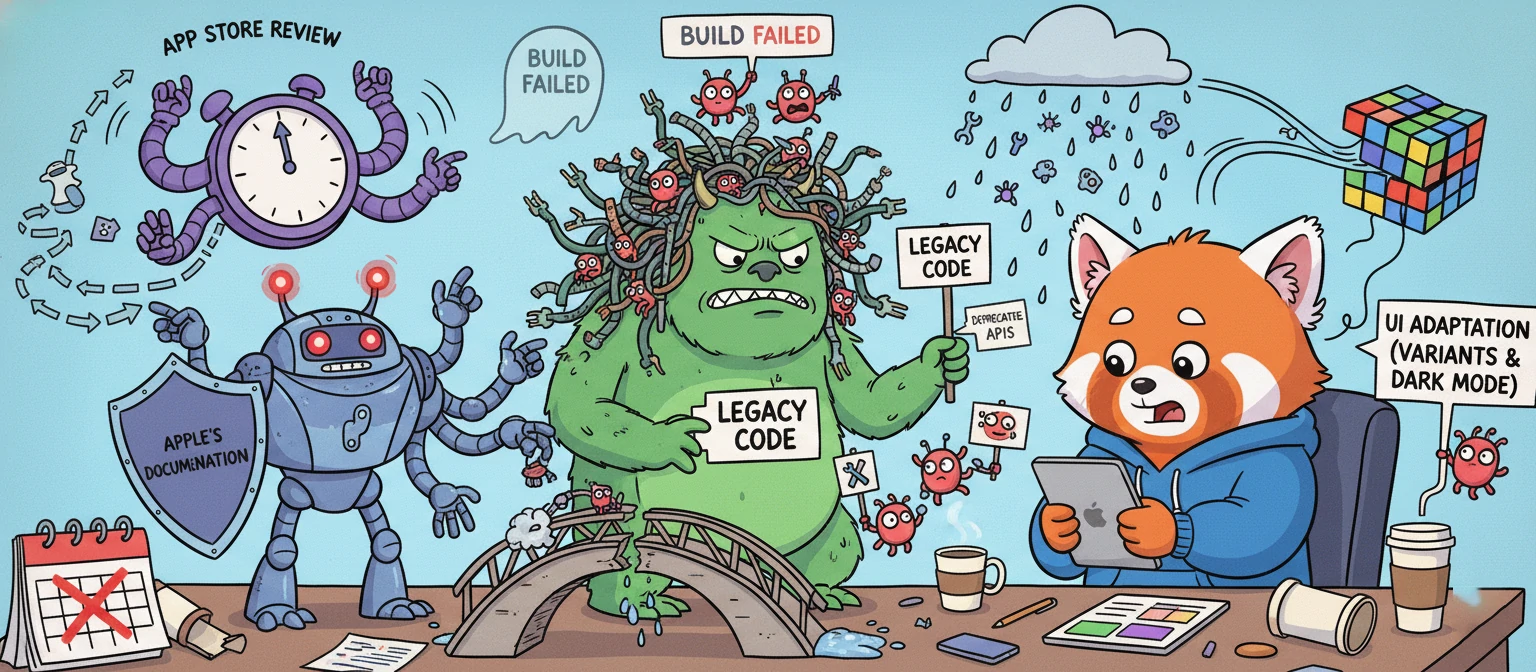 Cartoon of dev challenges