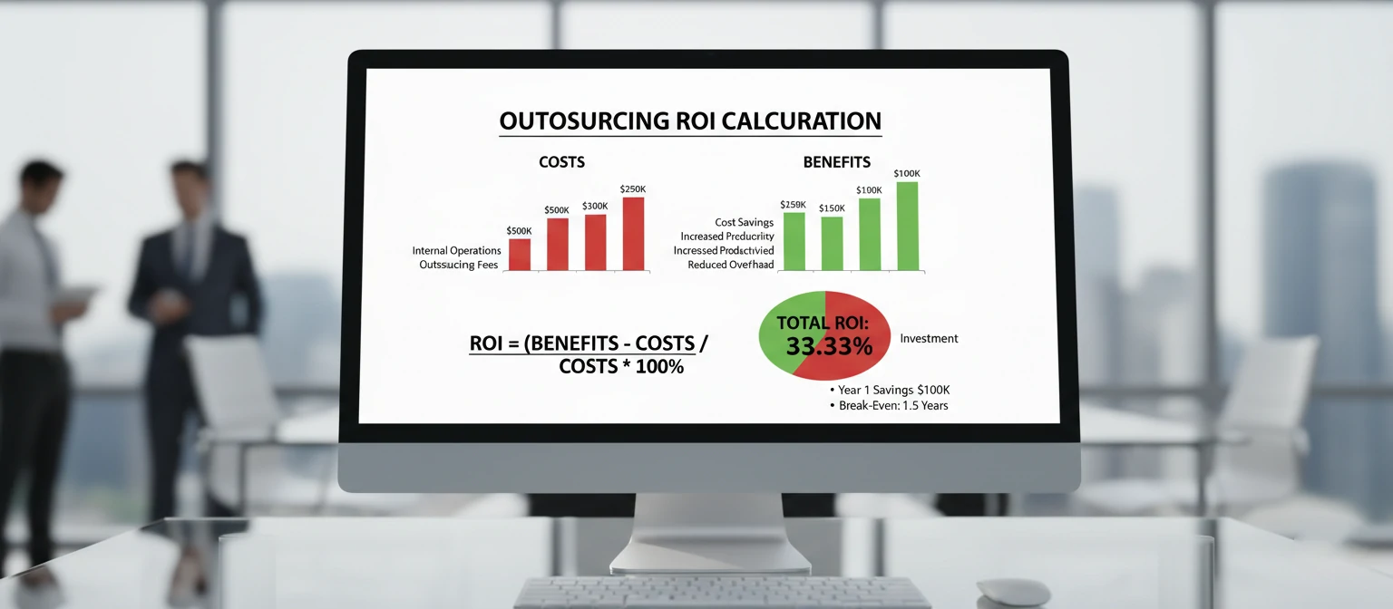 Chart showing ROI calculation for outsourcing