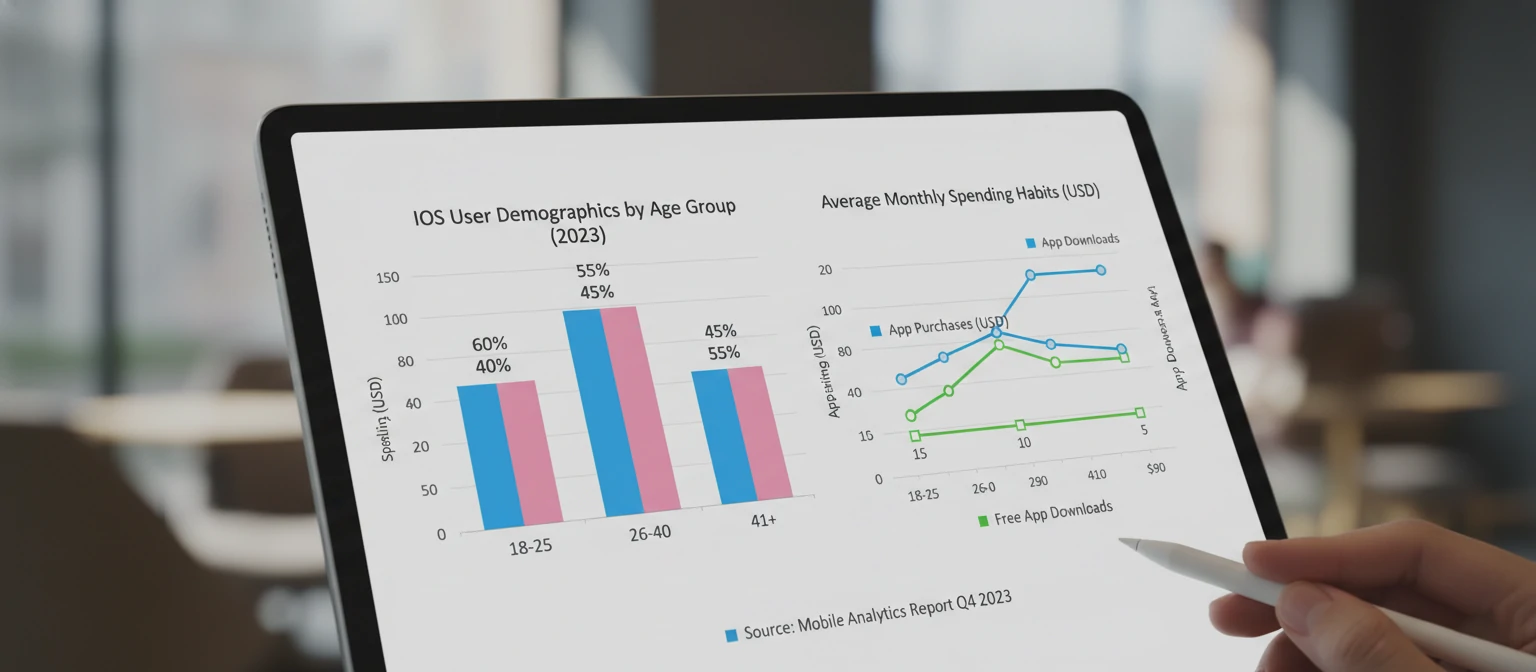 Chart showing iOS user demographics and spending habits