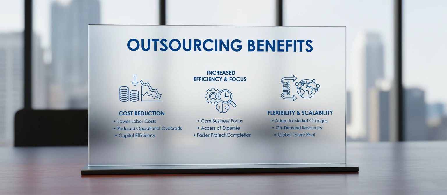 Chart showing outsourcing benefits